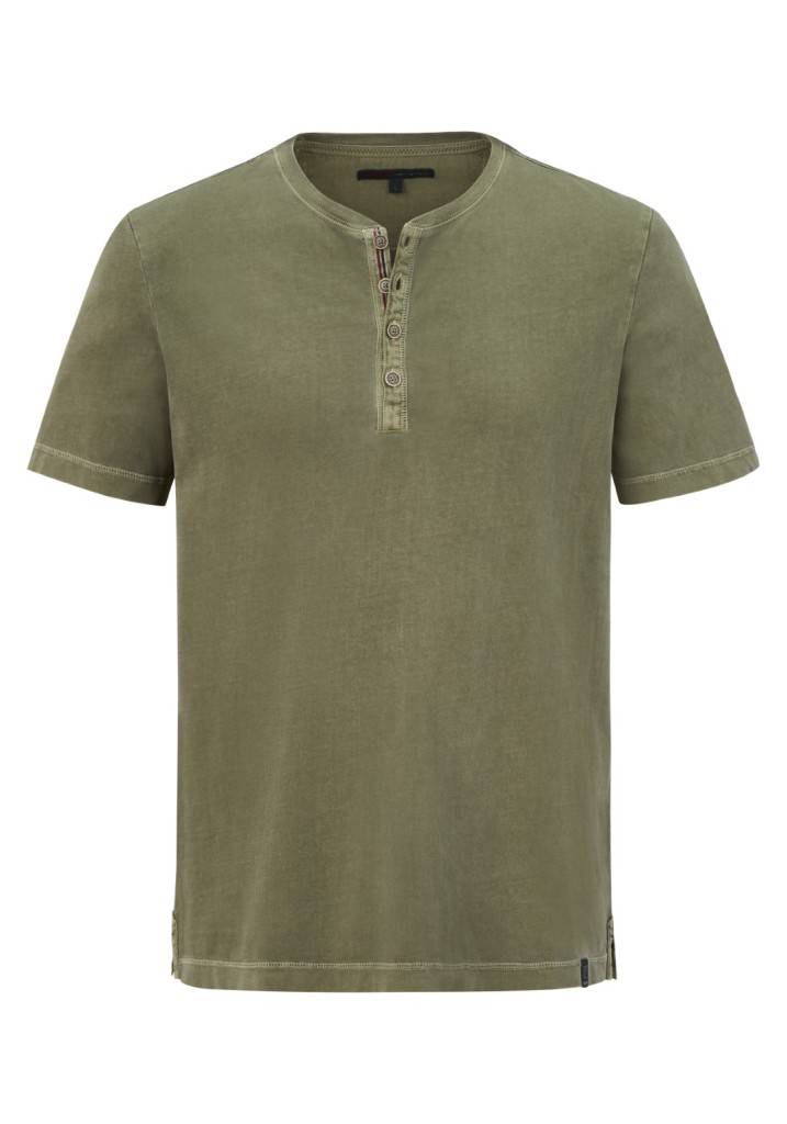Paddocks Henley Single Jersey Normale Passform - Dusty Olive