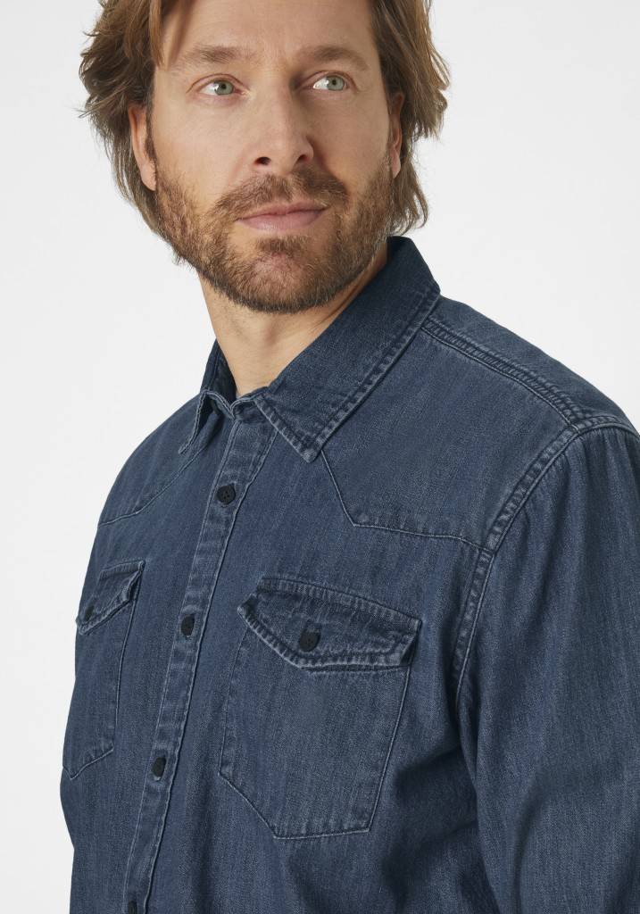 Paddocks Long Sleeve Shirt Normale Passform - Medium Blue