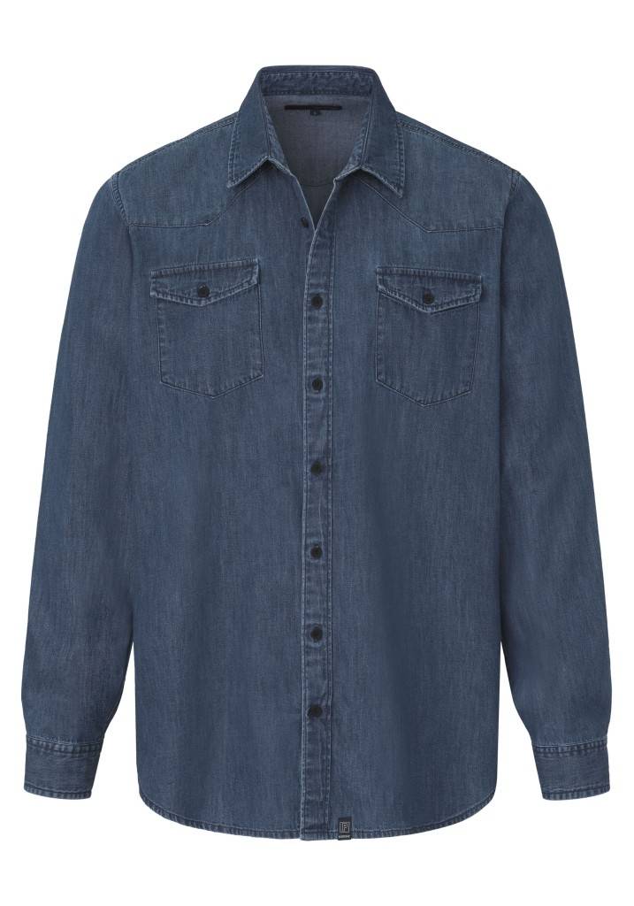 Paddocks Long Sleeve Shirt Normale Passform - Medium Blue