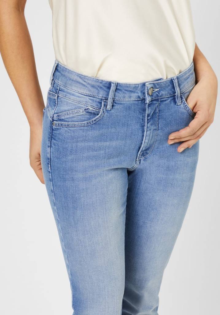 Paddocks LUCY Saddle Stitch MOTION&COMFORT Skinny Fit - Bleached Blue With Heavy Handwork