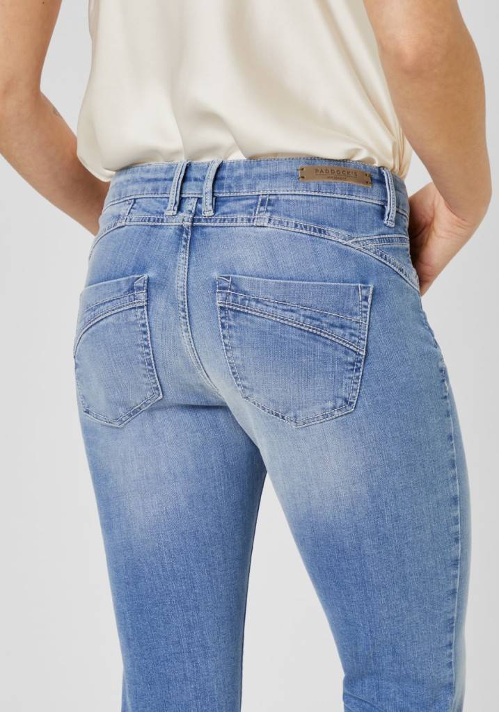 Paddocks LUCY Saddle Stitch MOTION&COMFORT Skinny Fit - Bleached Blue With Heavy Handwork