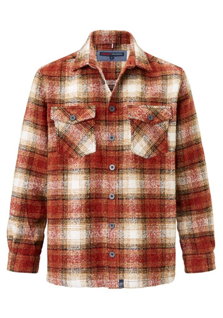 Paddocks Overshirt Big Check With 2 Bust Pockets Normale Passform - Red