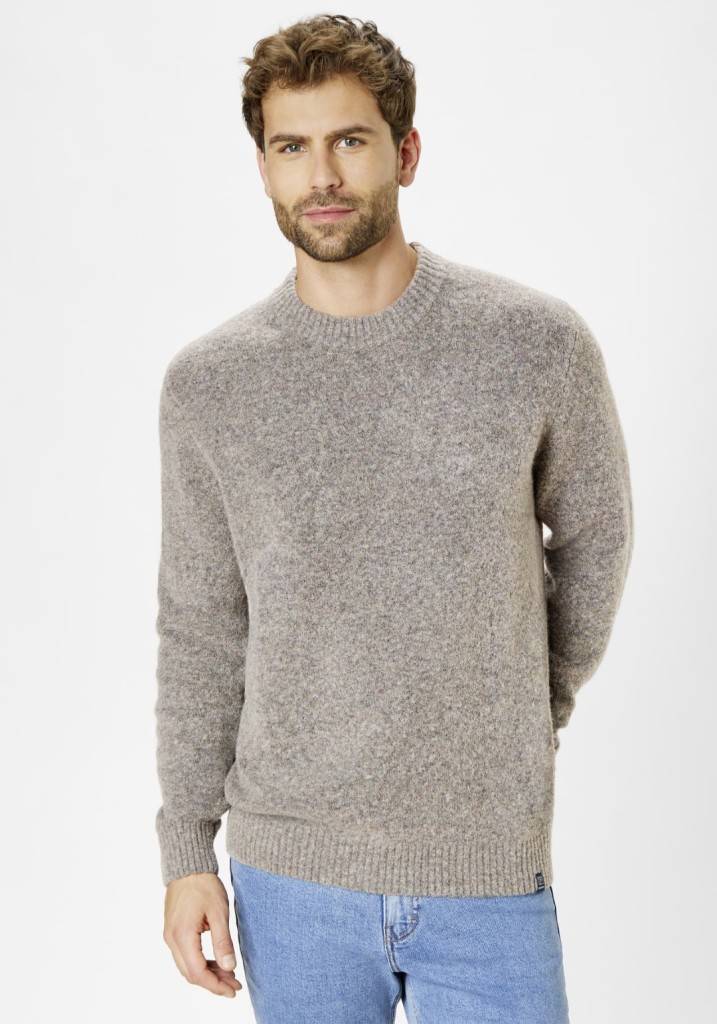 Paddocks Wool Round Neck Normale Passform - Taupe