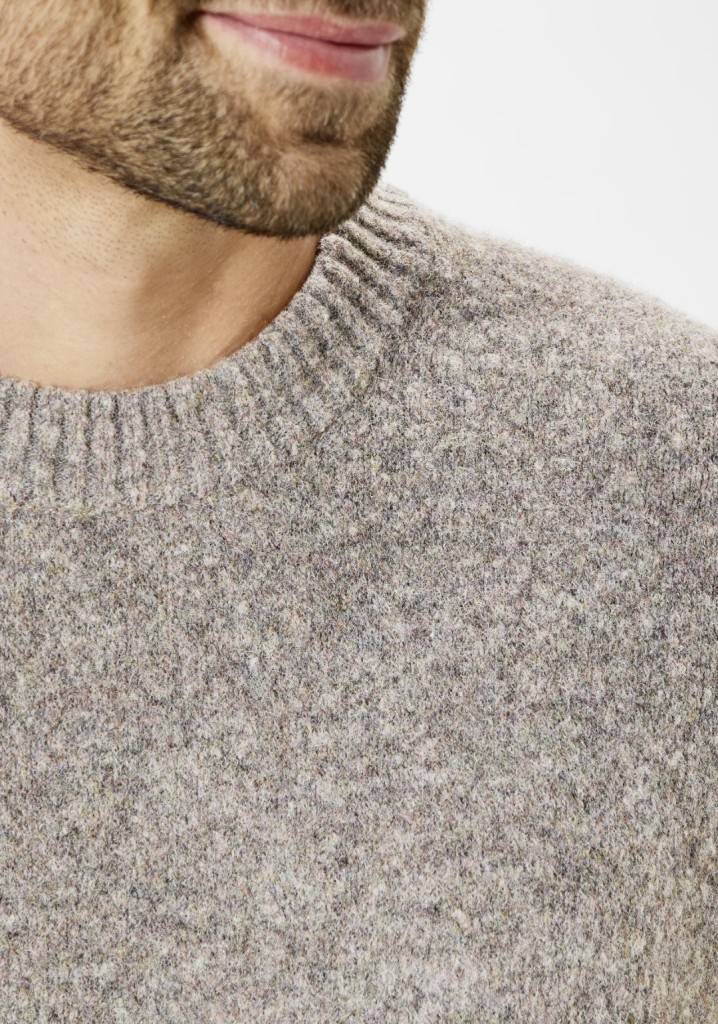Paddocks Wool Round Neck Normale Passform - Taupe