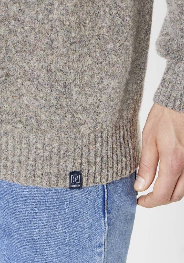 Paddocks Wool Round Neck Normale Passform - Taupe