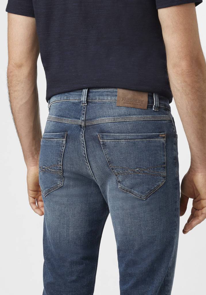 Paddocks PIPE Schmale Passform - Medium Blue Od Brown Used Moustache