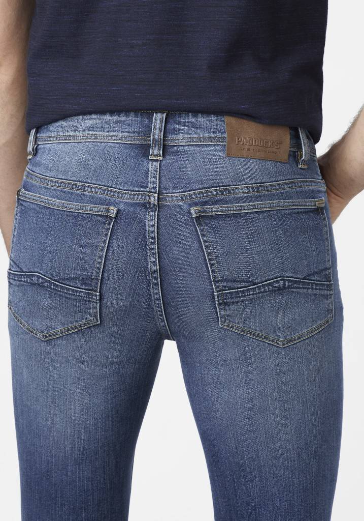 Paddocks PIPE ZERO COTTON Schmale Passform - Medium Blue Used Moustache