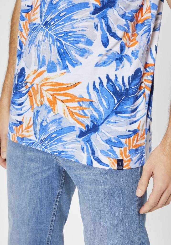 Paddocks Round Neck All Over Print Normale Passform - White