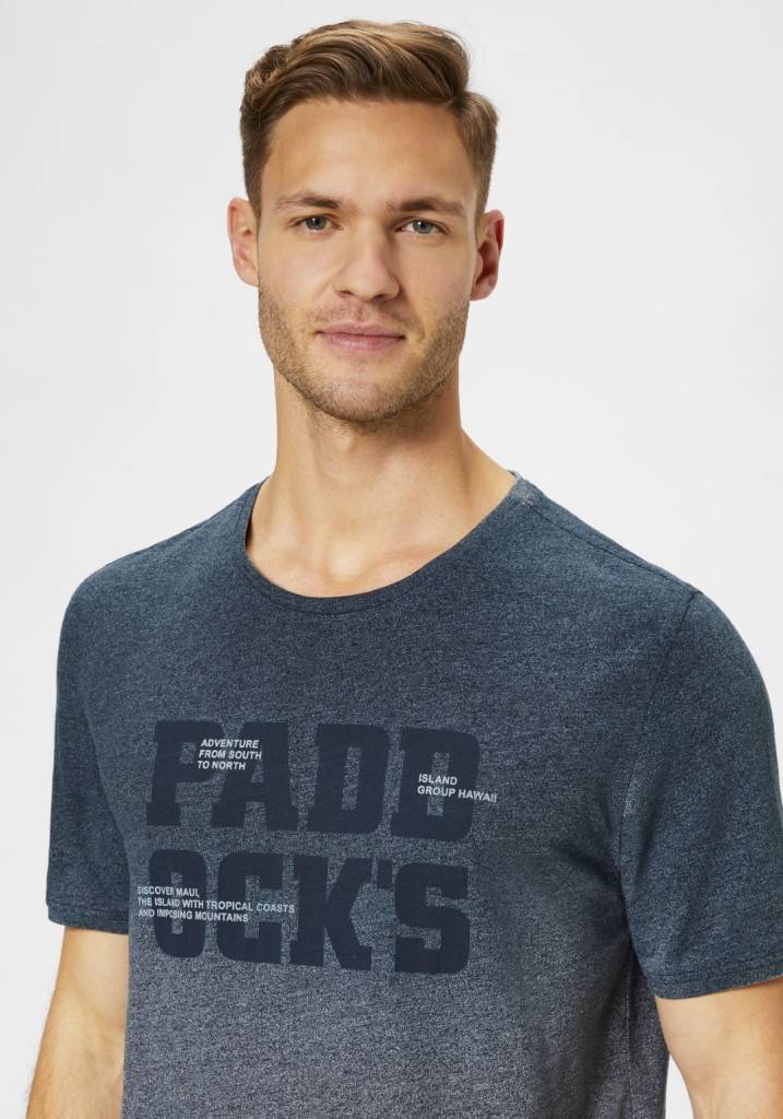 Paddocks Round Neck Color Melange Jersey Normale Passform - Navy Melange