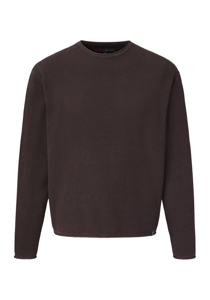 Paddocks Round Neck Melange Knit Pullover Normale Passform - Mocca