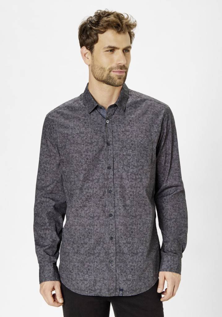 Paddocks Shirt With 1 Bust Pocket Normale Passform - Anthra