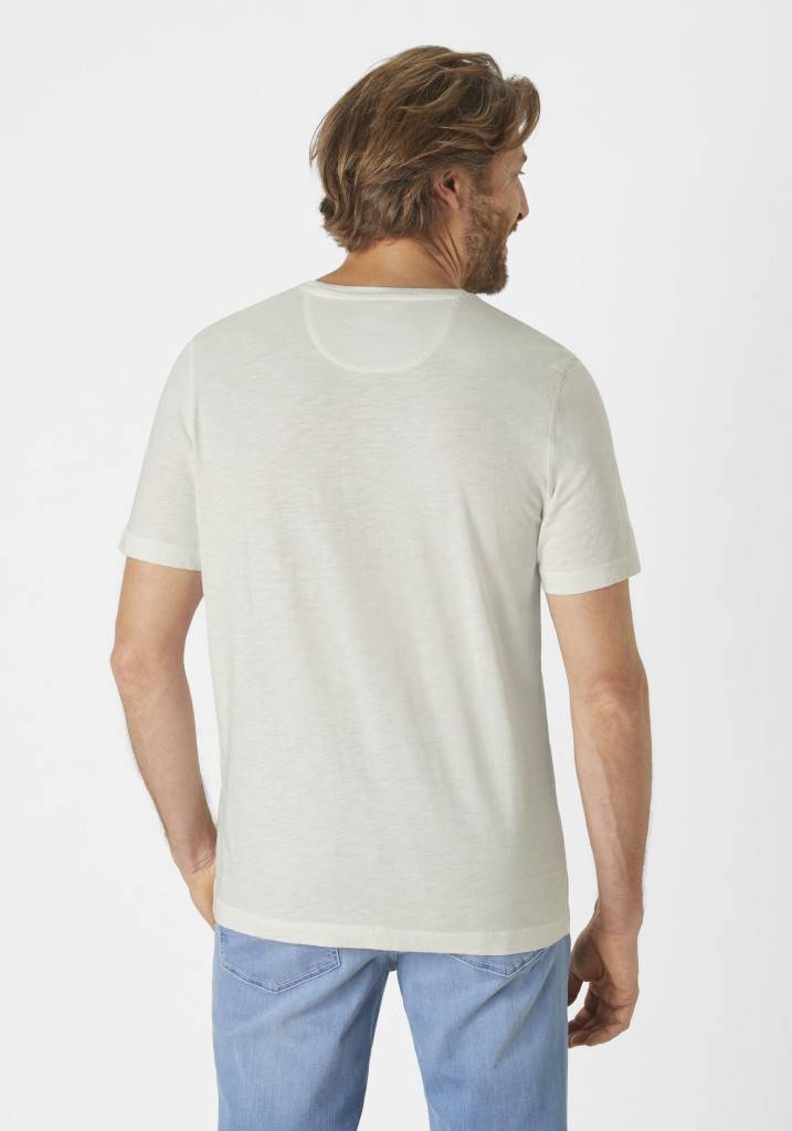 Paddocks Short Sleeve Roundneck Shirt Normale Passform - Off White