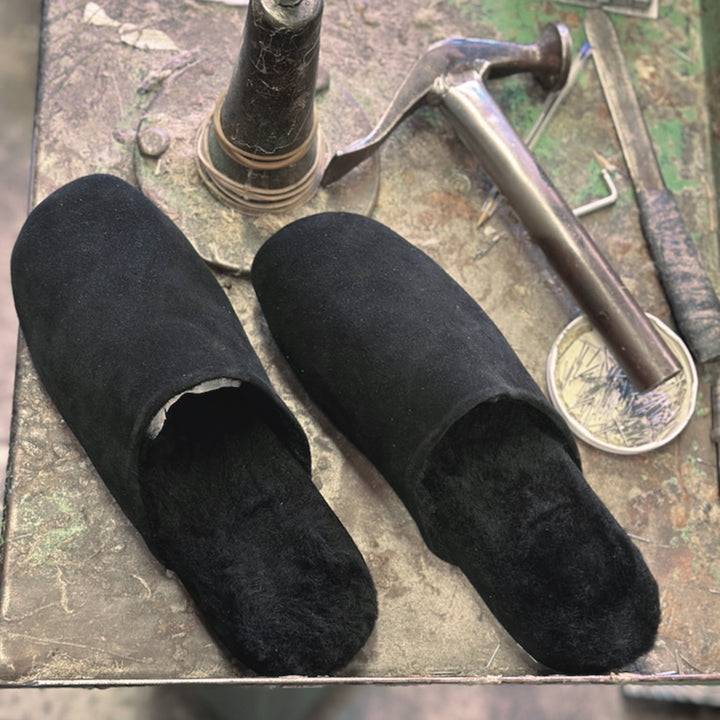 Pampuschen Alex Schwarz Fellgefüttert