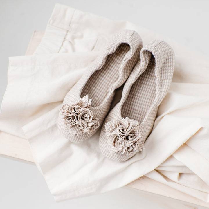 Pampuschen Grace Hahnentritt Caramel