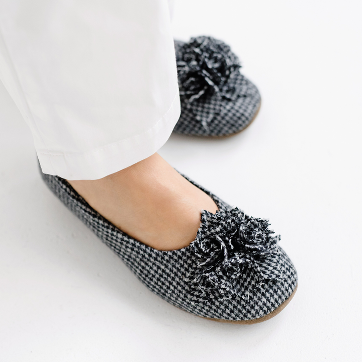 Pampuschen Grace Hahnentritt Schwarz