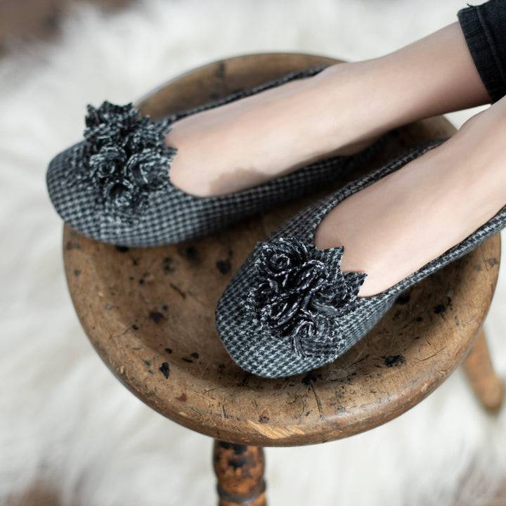 Pampuschen Grace Hahnentritt Schwarz