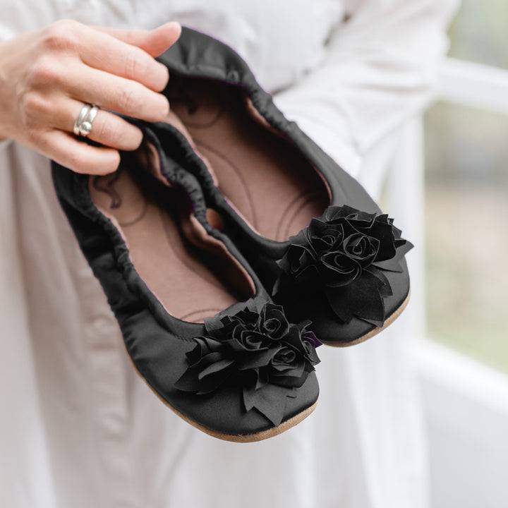 Pampuschen Grace Satin Schwarz