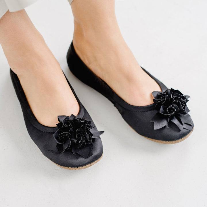 Pampuschen Grace Satin Schwarz