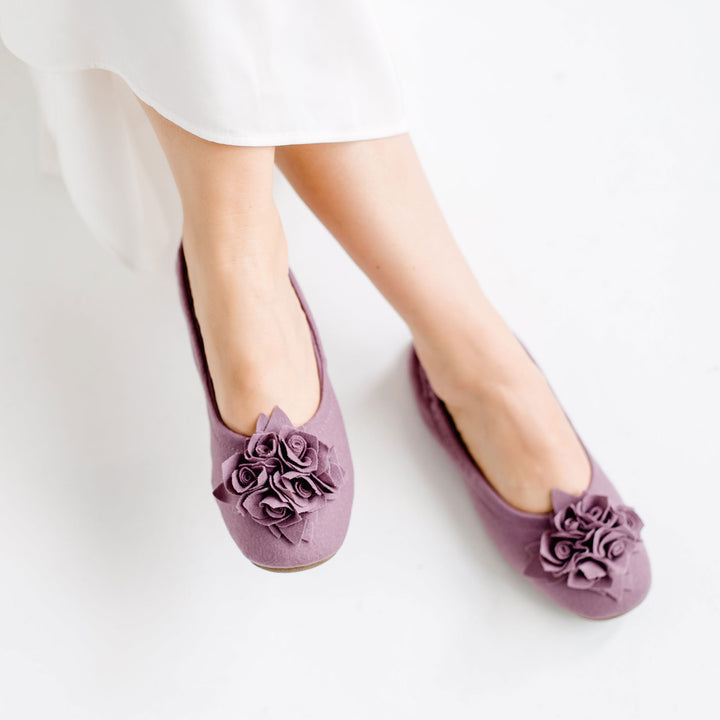 Pampuschen Grace wool dunkle malve