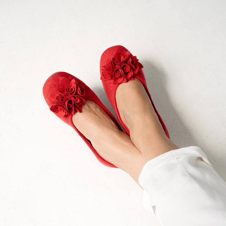 Pampuschen Grace wool erdbeere