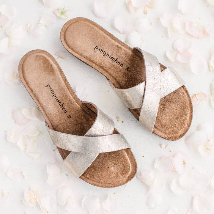 Pampuschen Lyda B Metallic Platin