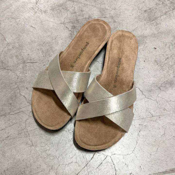 Pampuschen Lyda B Metallic Platin