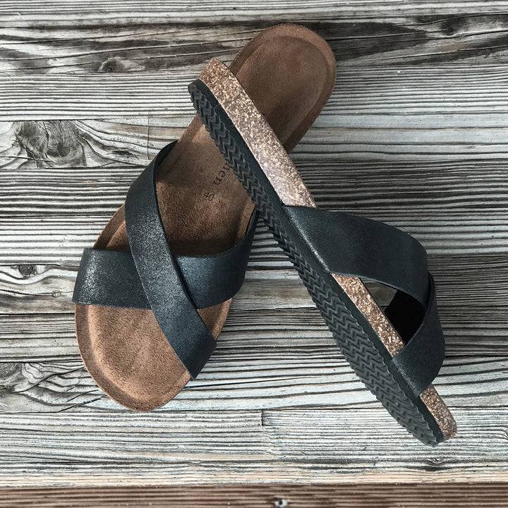 Pampuschen Lyda B Metallic Schwarz