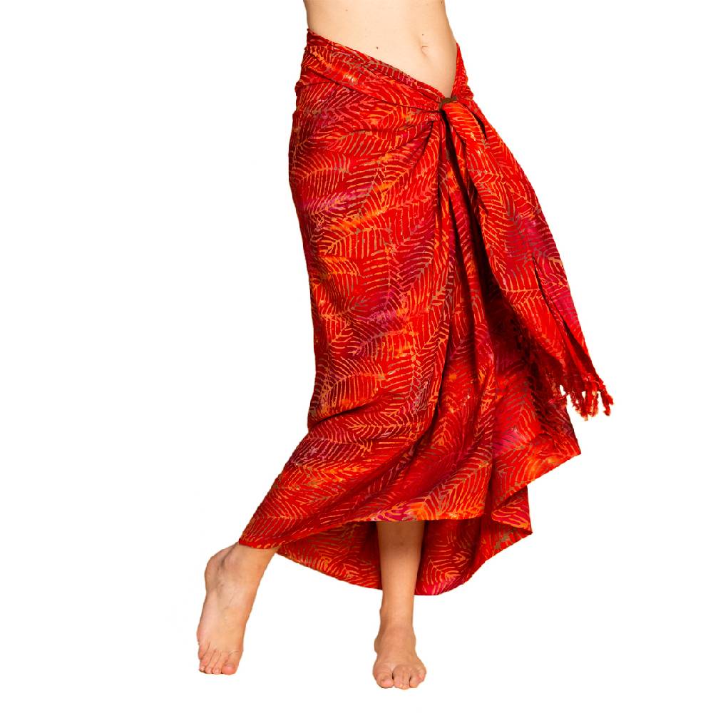Panasiam Sarong Wachsbatik Orangetöne