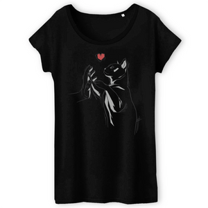 Papero T-Shirt- BIO- CAT LOVE- Damen