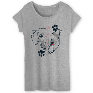 Papero T-Shirt - BIO- Dog + Cat Heartbeat - Damen
