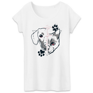 Papero T-Shirt - BIO- Dog + Cat Heartbeat - Damen