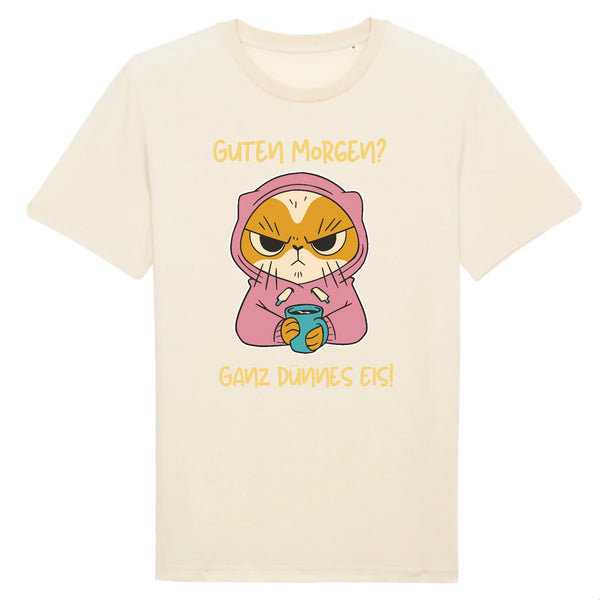 Papero T-SHIRT - BIO- Cat Guten Morgen, Dünnes Eis - HERREN
