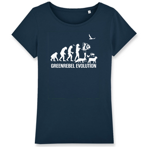 Papero T-Shirt- BIO - Greenrebel Evolution- Es Ist Zeit Für Die Grüne Rebellion- Damen