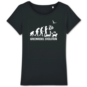 Papero T-Shirt- BIO - Greenrebel Evolution- Es ist Zeit für die grüne Rebellion- Damen