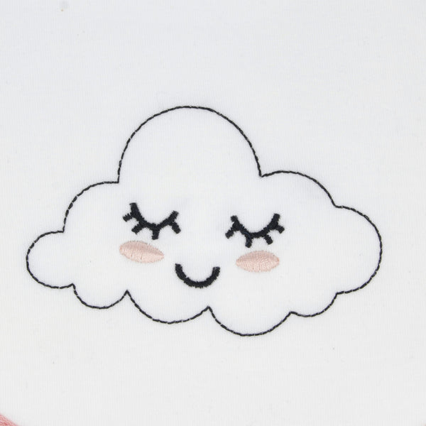 Parsa Beauty PARSA Baby Babylatz Weiß Mit Rosa Bodüre 1Stk