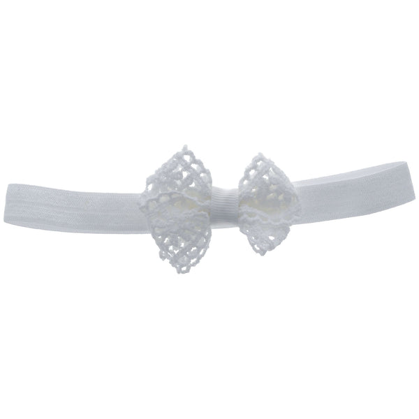 Parsa Beauty PARSA Baby Haarband Weiß Mit Spitzenschleife 1Stk