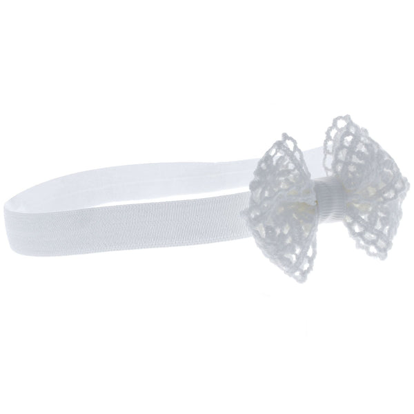 Parsa Beauty PARSA Baby Haarband weiß mit Spitzenschleife 1Stk