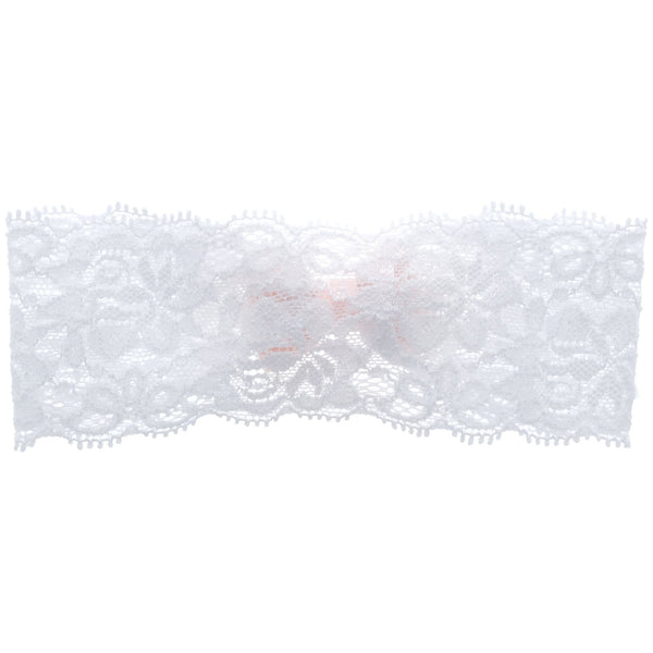 Parsa Beauty PARSA Baby Haarband Weiß Spitze Mit Rosa Schleife