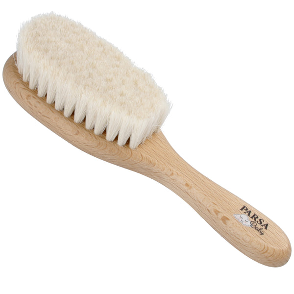 Parsa Beauty PARSA Baby Haarpflegebürste Mit Ziegenhaar Aus FSC®-zertifiziertem Buchenholz Für Die Pflege Von Feinem Babyhaar Und Empfindlicher Kopfhaut