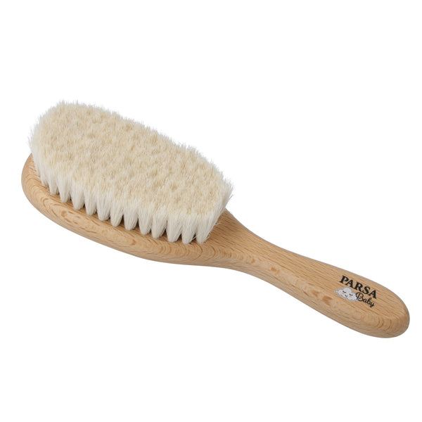 Parsa Beauty PARSA Baby Haarpflegebürste Mit Ziegenhaar Aus FSC®-zertifiziertem Buchenholz Für Die Pflege Von Feinem Babyhaar Und Empfindlicher Kopfhaut