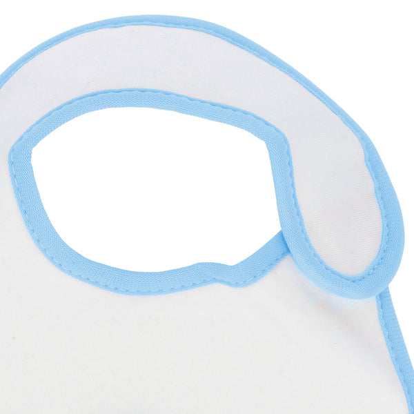 Parsa Beauty PARSA Baby Lätzchen Mit Klettverschluss Wasserdicht In Weiß Mit Blauem Bündchen