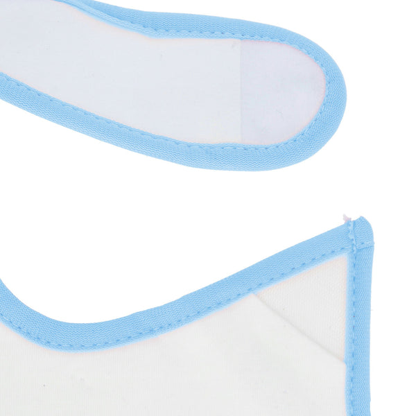 Parsa Beauty PARSA Baby Lätzchen Mit Klettverschluss Wasserdicht In Weiß Mit Blauem Bündchen