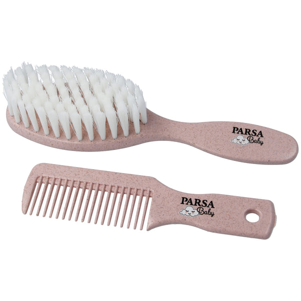 Parsa Beauty PARSA Baby Pflegeset, Bürste Und Kamm, Rosa