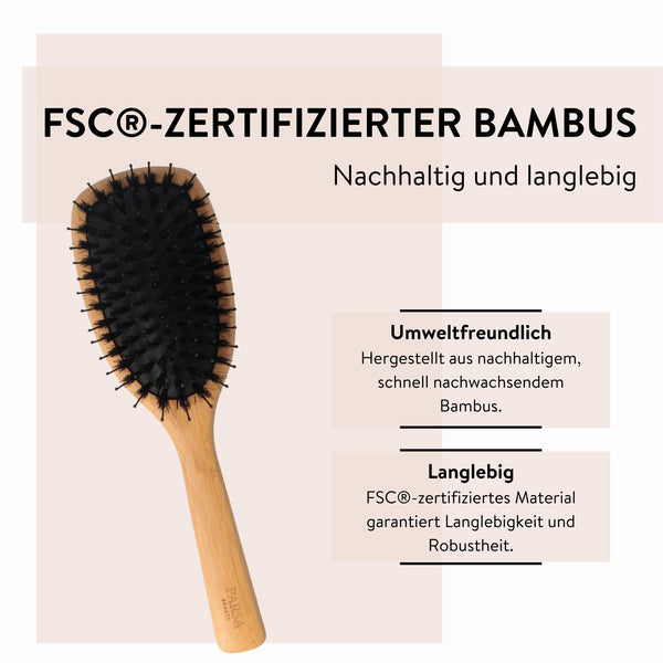 Parsa Beauty PARSA Beauty Bambus Pflegebürste Groß Oval Mit Mischborsten Aus FSC® -zertifiziertem Bambus