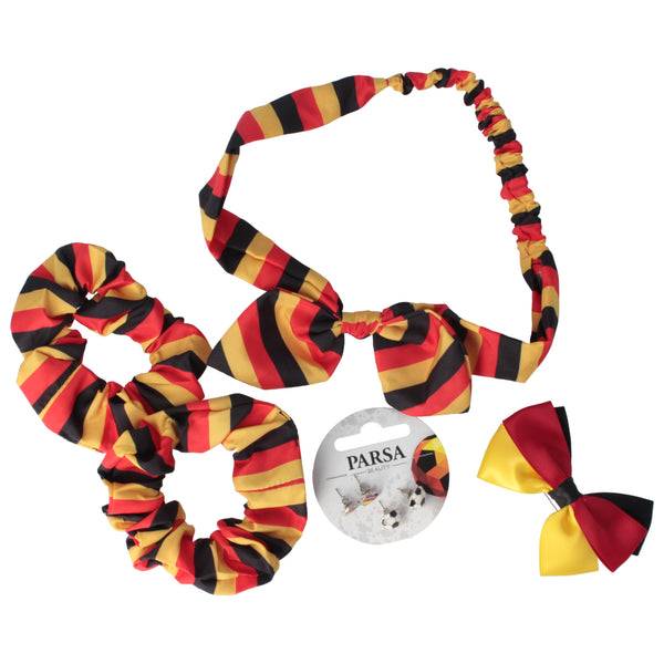 Parsa Beauty PARSA Beauty Deutschland Fanartikel Set Haarband, Schleife, Ohrringe, Scrunchies Für EM Und WM