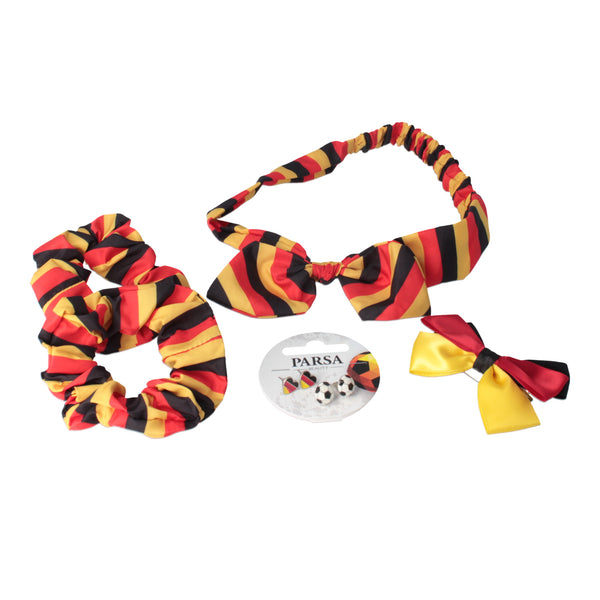 Parsa Beauty PARSA Beauty Deutschland Fanartikel Set Haarband, Schleife, Ohrringe, Scrunchies Für EM Und WM