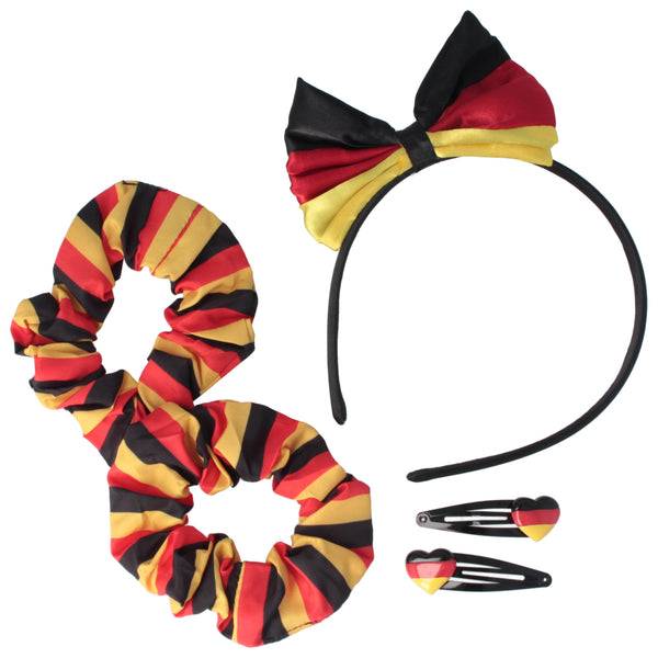 Parsa Beauty PARSA Beauty Deutschland Fanartikel Set Haarreif mit Schleife, Scrunchies und Haarclips für EM und WM