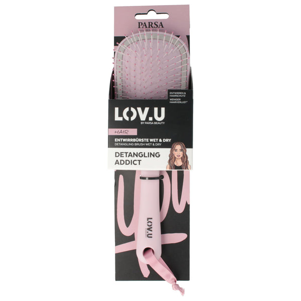Parsa Beauty PARSA Beauty LOV.U Entwirrbürste Wet & Dry Groß Oval Rosa