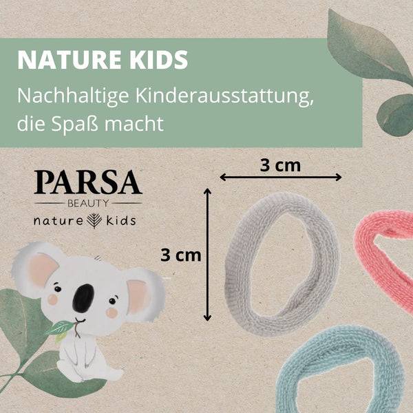 Parsa Beauty PARSA Beauty Nature Kids Haargummi Gerippt Mit Bambusviskose, 9 Stk