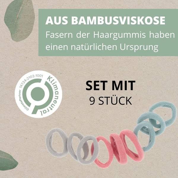 Parsa Beauty PARSA Beauty Nature Kids Haargummi Gerippt Mit Bambusviskose, 9 Stk